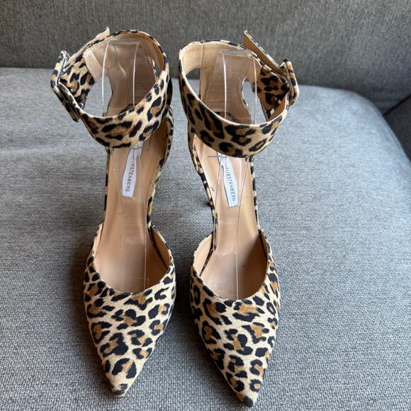 Diane Von Furstenberg Animal Print Ankle Strap Pumps Heels Leather Womens Sz 7.5 - Picture 13 of 14